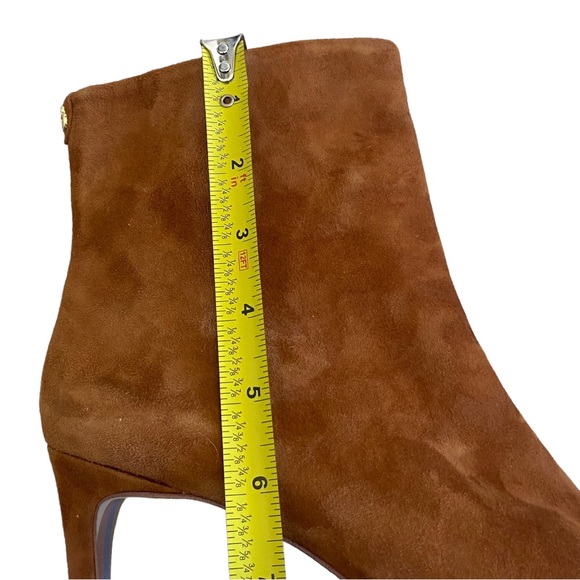 NEW Sam Edelman Ulissa suede pointy kitten heel boots booties cognac brown 7 37 - Picture 12 of 15